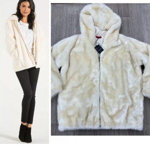 n: PHILANTHROPY NWT Plush Faux Fur Hooded Jacket